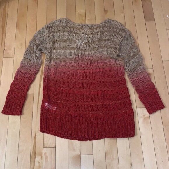 VENUS Loose Knit Ombre Open Knit Round Neck Pullover Sweater maille top size M - Picture 3 of 6